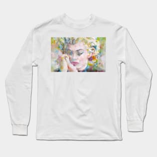 MARILYN MONROE watercolor portrait .2 Long Sleeve T-Shirt